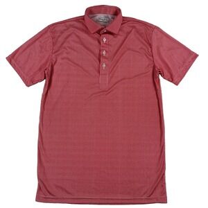 Collars & Co Dress Collar Polo Shirt Men Small Red Houndstooth